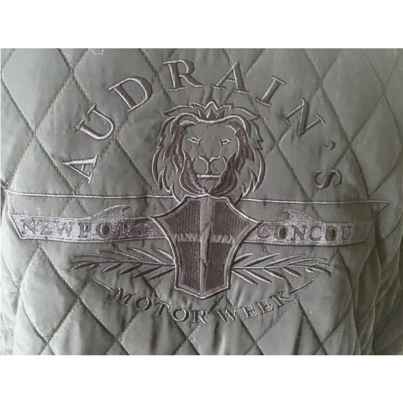 Mens Audrains Newport Concours Motor Size XL Puffer Vest Navy Blue Full Zip - Picture 8 of 9